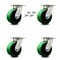 Service Caster 5 Inch Kingpinless Green Poly on Steel Wheel Swivel Caster Set with Swivel Lock SCC-KP30S520-PUR-GB-BSL-4 - alternate 1